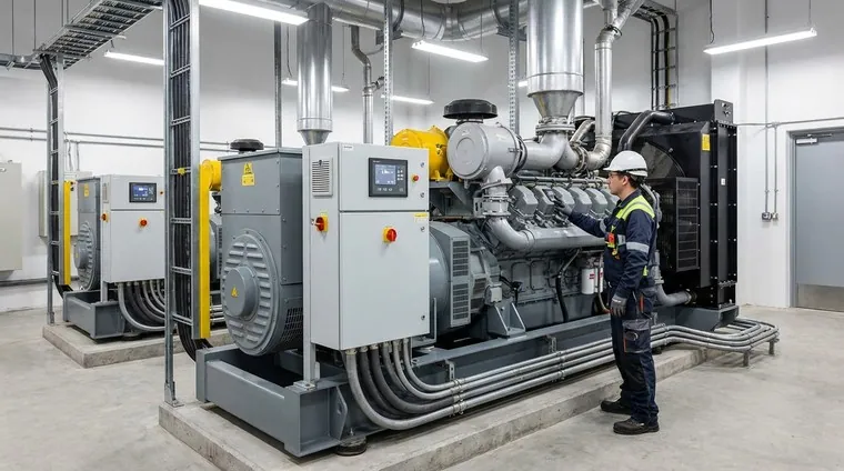 Diesel generator industrial equipment illustration
