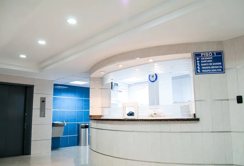 Hospital backup power generator room with large diesel unit