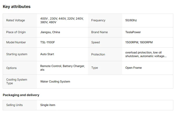 Cummins Engine 6BTA5.9-G2 100kw to 400kw Diesel Generators with ATS 125kva to 500kva Power GenSet 230v & 240v Rated